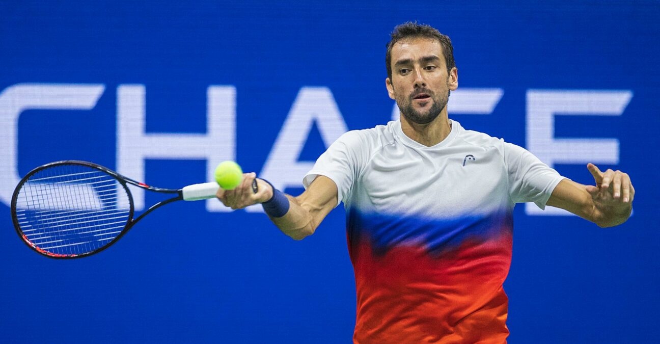 Marin Cilic hitting a forehand at the US Open 2022