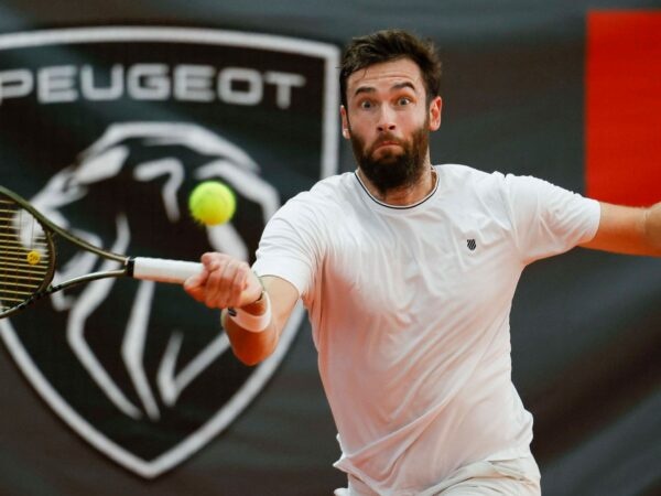 Quentin Halys hits a forehand during is win in the final of Tennis Wolffkran Open ATP Challenger TC Ismaning