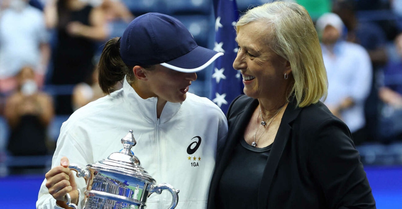 Iga Swiatek et Martina Navratilova à l'US Open 2022