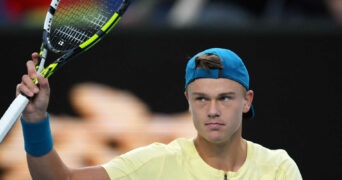 Holger Rune après sa victoire face à Maxime Cressy à l'Open d'Australie