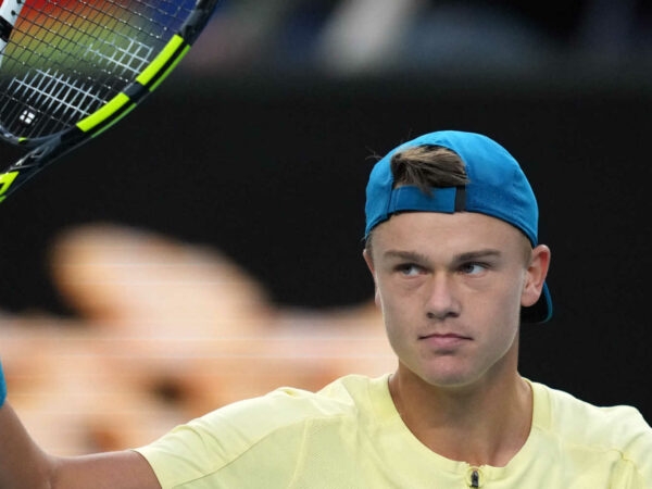 Holger Rune après sa victoire face à Maxime Cressy à l'Open d'Australie