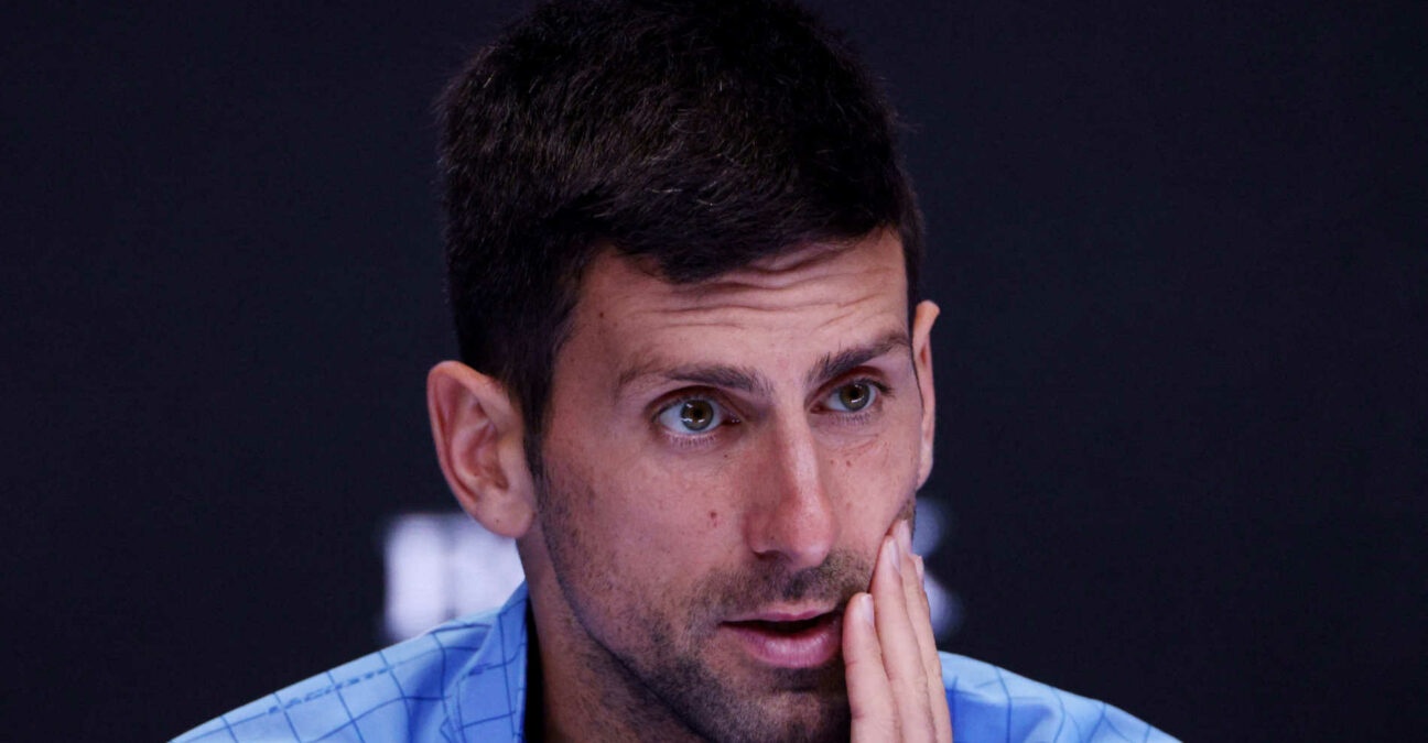 Novak Djokovic en conférence de presse après son match face à de Minaur à l'Open d'Australie 2023