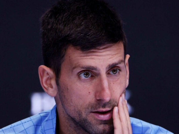 Novak Djokovic en conférence de presse après son match face à de Minaur à l'Open d'Australie 2023