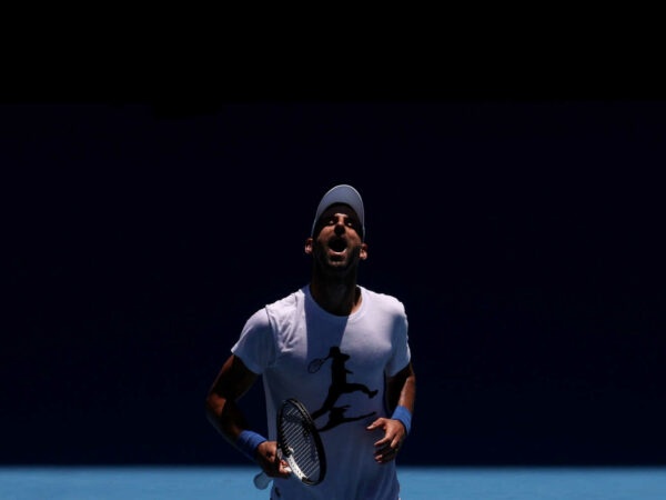 Novak Djokovic entraînement Open d'Australie 2023