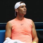 Rafael Nadal Open d'Australie 2023 entraînement casquette serviette