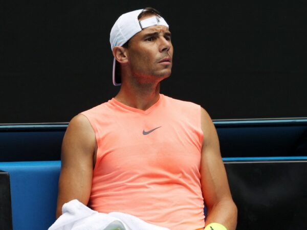 Rafael Nadal Open d'Australie 2023 entraînement casquette serviette