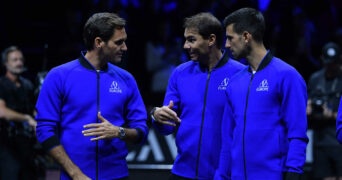 Roger Federer Rafael Nadal et Novak Djokovic à la Laver Cup