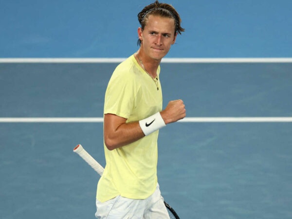 Sebastian Korda après sa victoire contre Daniil Medvedev à l'Open d'Australie 2023