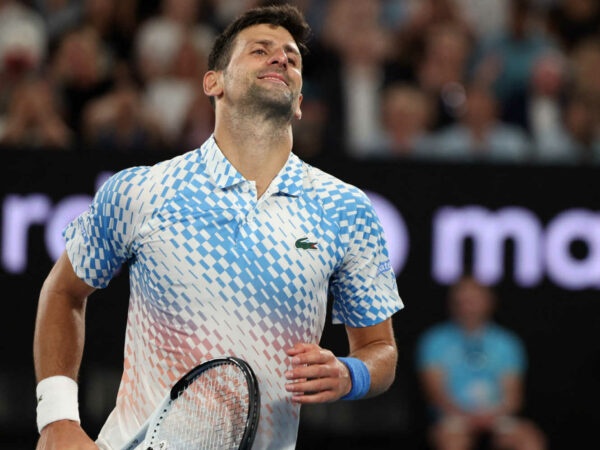 Sourire de Novak Djokovic à l'Open d'Australie 2023