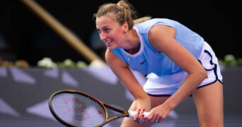 Petra Kvitova à l'entraînement à Doha