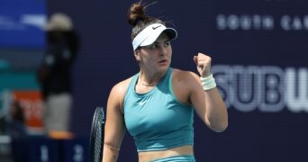 Bianca Andreescu Miami poing serré réaction