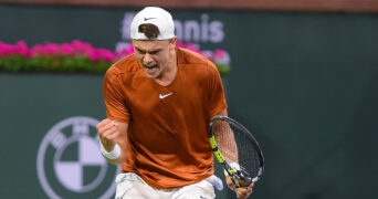 Holger Rune poing serré célébration Indian Wells 2023