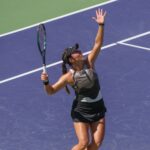 Jessica Pegula service Indian Wells 2023