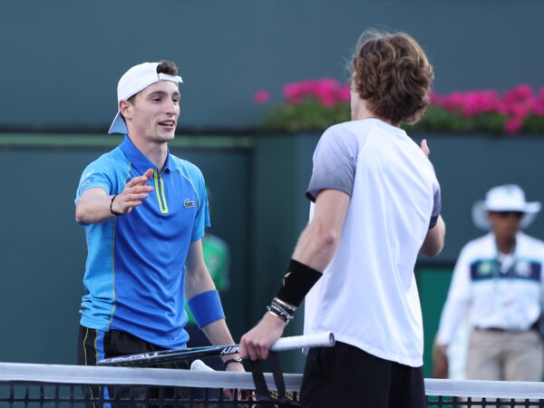 Ugo Humbert poignées de mains Andrey Rublev Indian Wells 2023