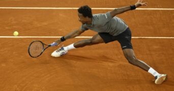 Gael Monfils Madrid glissade défense bout de course