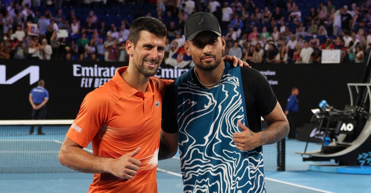 Novak Djokovic, Nick Kyrgios, exhibition Open d'Australie 2023