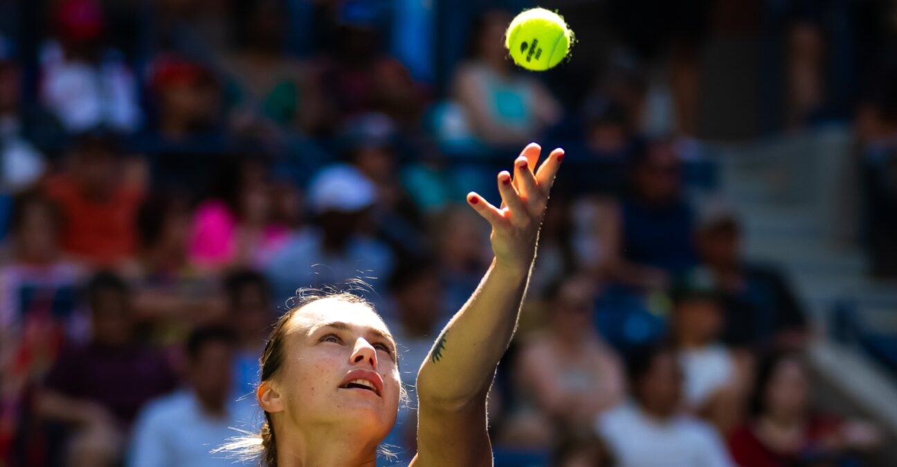 Aryna Sabalenka US Open 2023 service lancer de balle