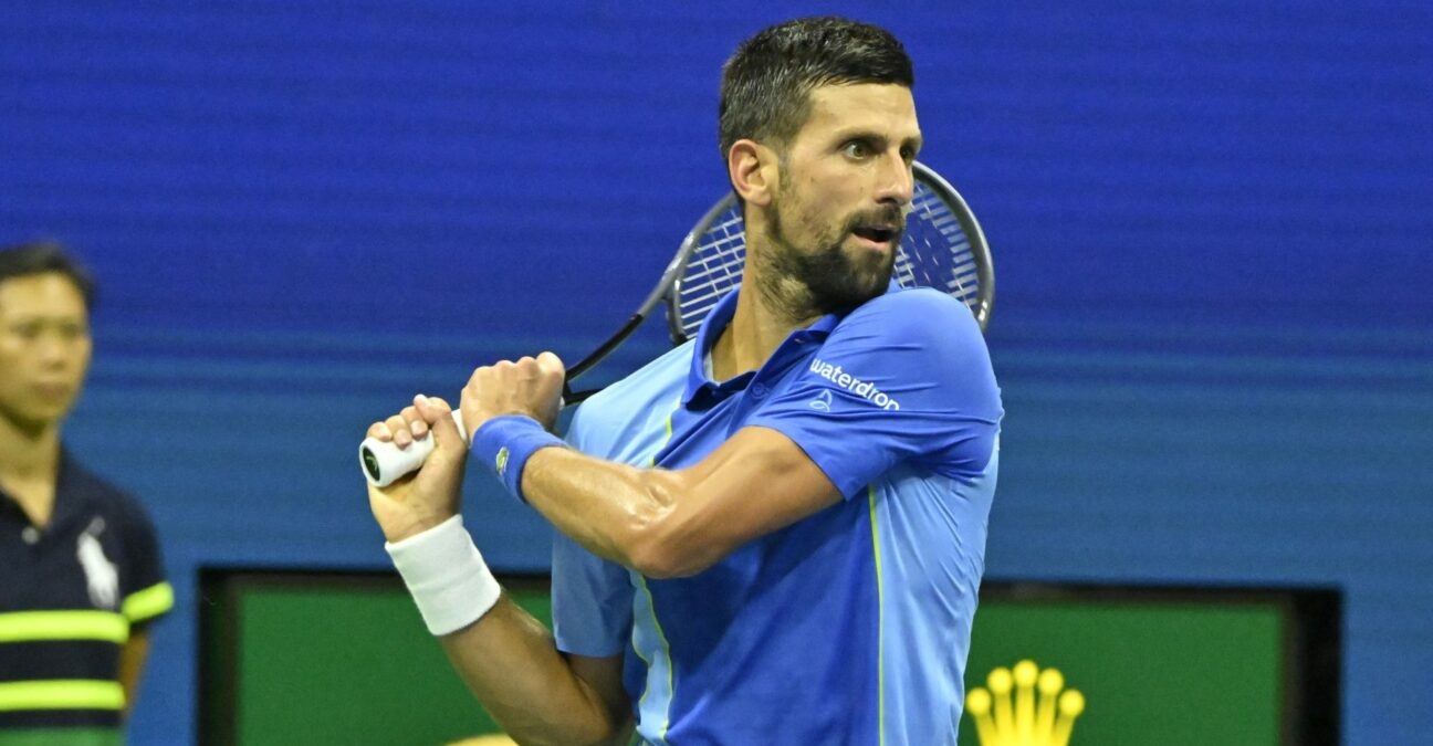 Novak Djokovic US Open 2023 revers fin de geste