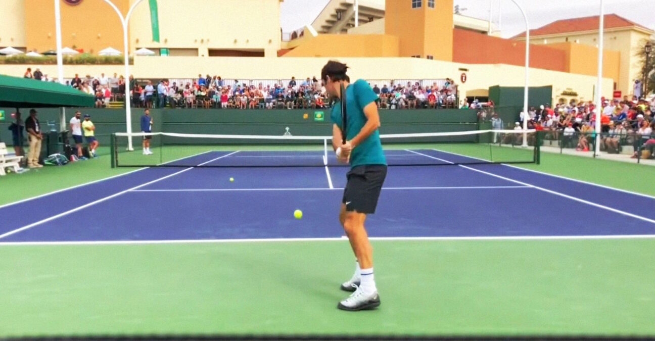 Roger Federer, entraînement Indian Wells