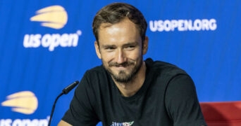 Daniil Medvedev en conférence de presse à l'US Open 2023