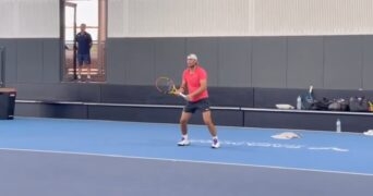 Rafael Nadal à l'entraînement en octobre 2023