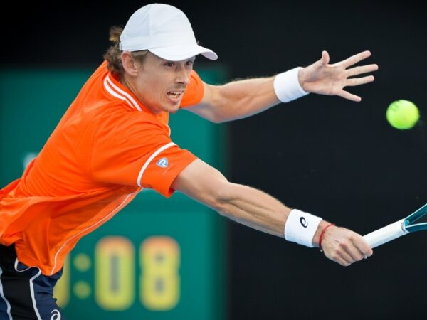 Alex de Minaur Australian Tennis Foundation 2024 exhibition retour revers