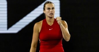 Aryna Sabalenka Open d'Australie 2024 poing serré