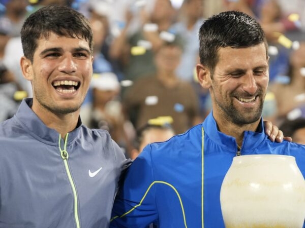 Carlos Alcaraz Novak Djokovic Cincinnati 2023 cérémonie