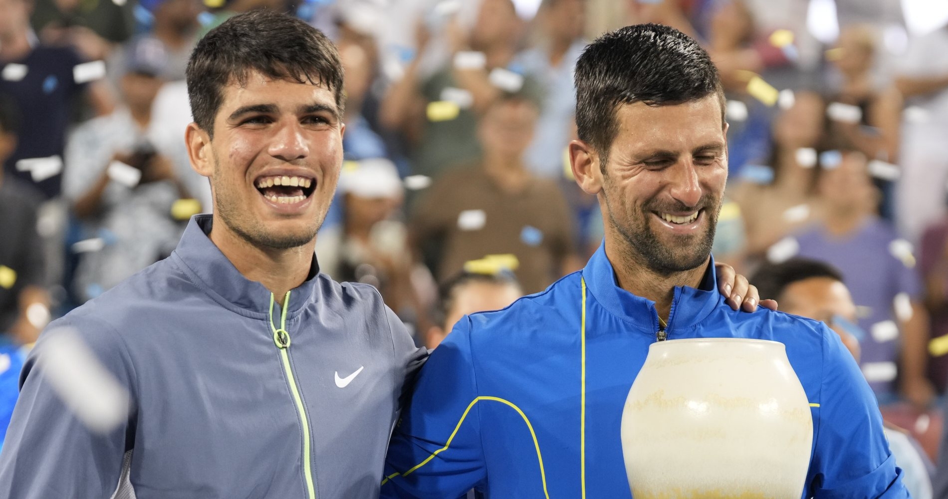 Carlos Alcaraz Novak Djokovic Cincinnati 2023 cérémonie