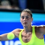 Marta Kostyuk Open d'Australie 2024 coup droit slicé