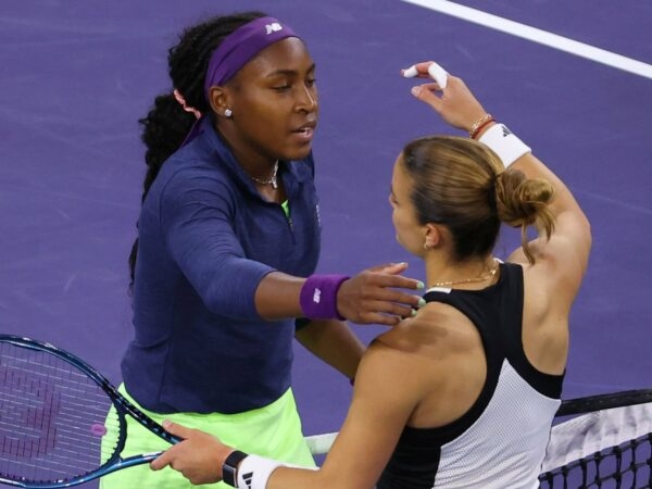 Maria Sakkari Coco Gauff Indian Wells 2024 poignée de main