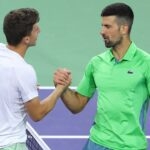 Luca Nardi et Novak Djokovic - Indian Wells 2024