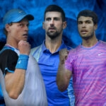 Jannik Sinner, Novak Djokovic et Carlos Alcaraz