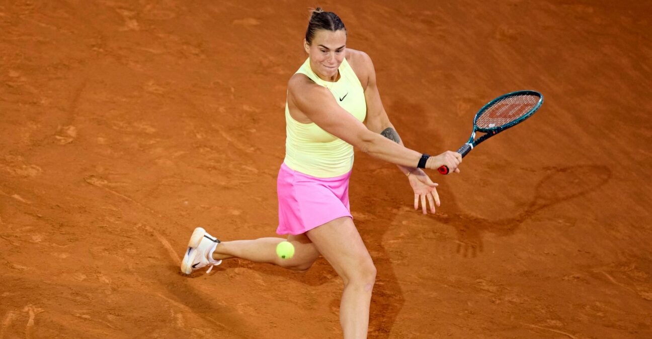 Aryna Sabalenka Madrid 2024 revers slicé