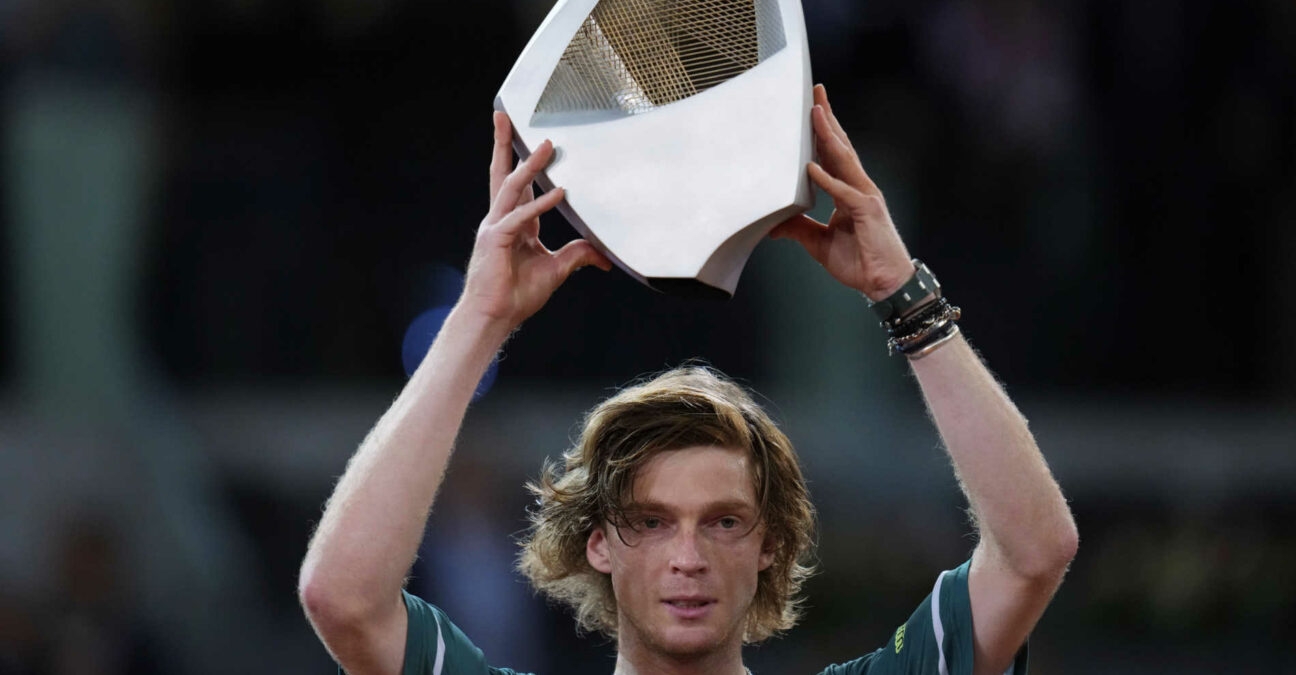 Andrey Rublev Madrid 2024 trophy