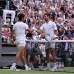 Carlos Alcaraz et Novak Djokovic à Wimbledon 2023