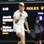 Jannik Sinner Wimbledon 2024 poing serré