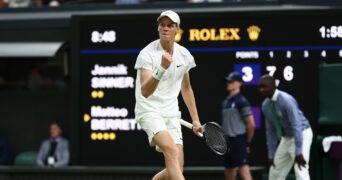 Jannik Sinner Wimbledon 2024 poing serré