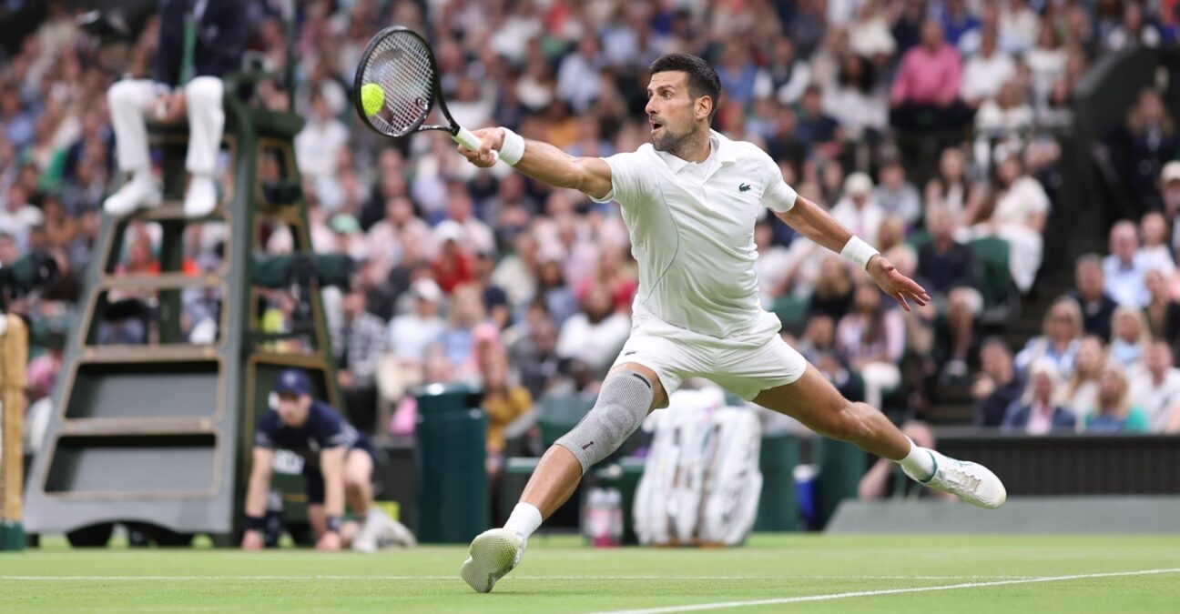 Novak Djokovic Wimbledon 2024 volée revers