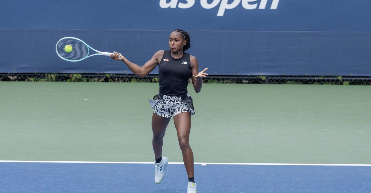 Coco Gauff US Open 2024 entraînement coup droit