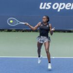 Coco Gauff US Open 2024 entraînement coup droit