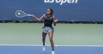 Coco Gauff US Open 2024 entraînement coup droit