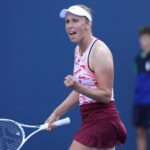 Elise Mertens US Open 2024 poing serré