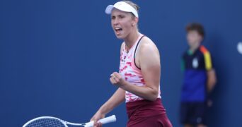 Elise Mertens US Open 2024 poing serré