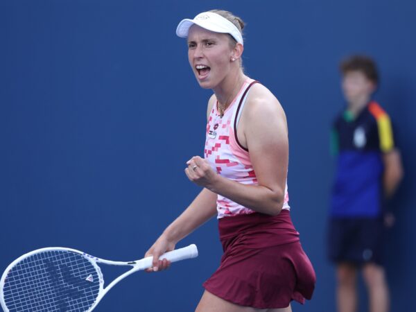 Elise Mertens US Open 2024 poing serré