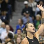 Aryna Sabalenka US Open 2024 joie célébration