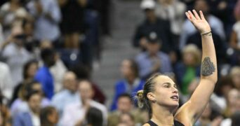 Aryna Sabalenka US Open 2024 joie célébration