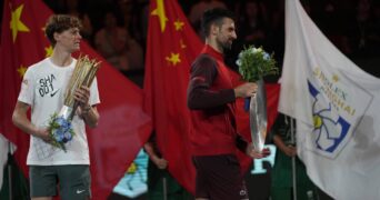 Sinner Djokovic Shanghai ceremony