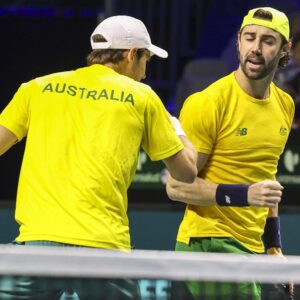 Thompson et Ebden en Coupe Davis (2024) pour l'Australie (© GAA/GTRES/SIPA)