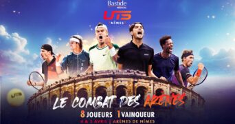 L'affiche du Bastide Médical UTS Nîmes avec les deux nouveaux joueurs, Holger Rune et Taylor Fritz.